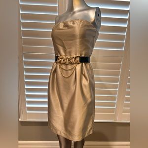 Strapless champagne dress